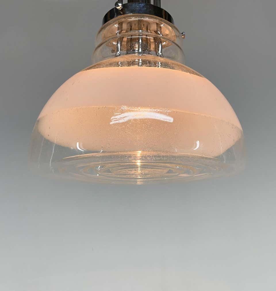 1908.0 1960's Murano Glass & Chrome Pendantby Mazzega In Carlo Nason Style, Italy photo