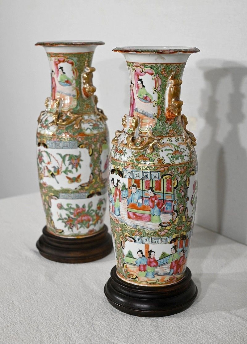 Pair Of Baluster Vases In Chinese Porcelain, Late 19th Century photo for sale