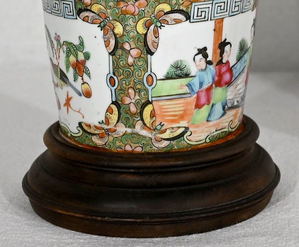 Pair Of Baluster Vases In Chinese Porcelain, Late 19th Century photo vintage
