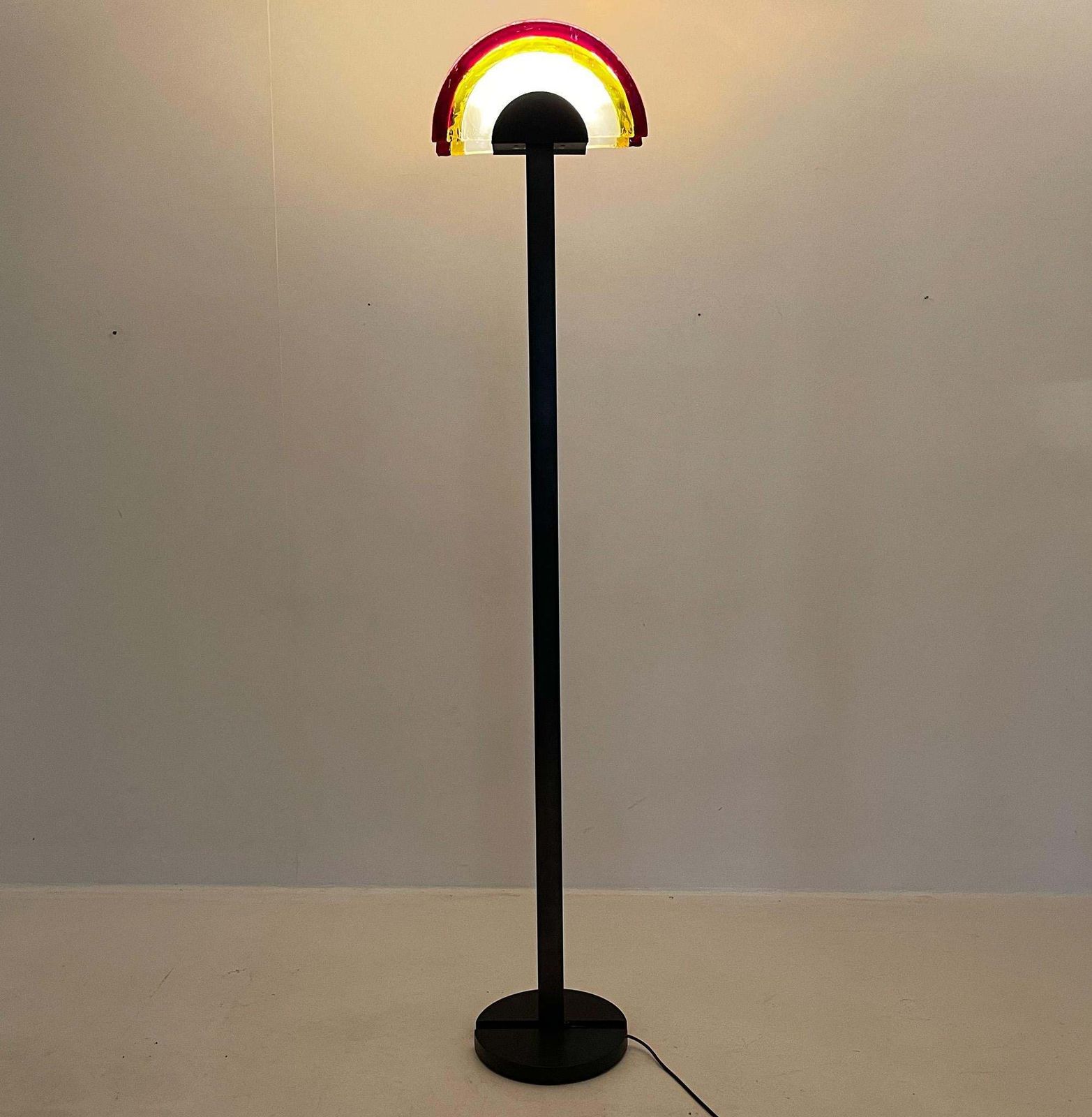 Rare 1980's Italian Av Mazzega Floor Lamp, Labelled, With Monogram photo furniture