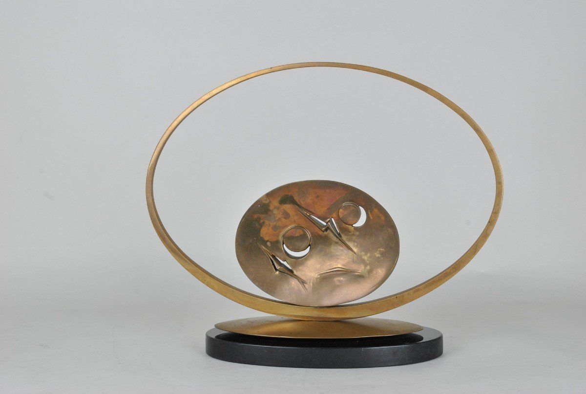 Carmello Cappello, Bronze Sculpture On Pedestal, Xxth Century photo for sale