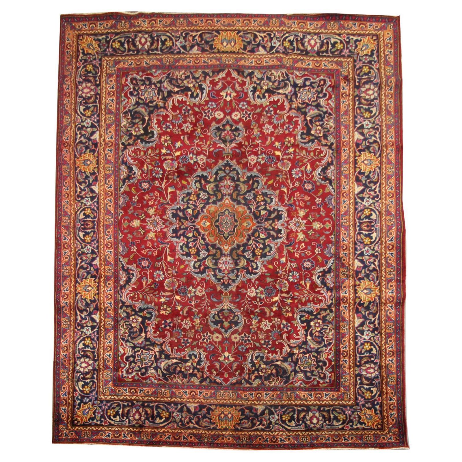 Vintage Rug Red Wool Carpet, Large Handwoven Oriental Area Rug