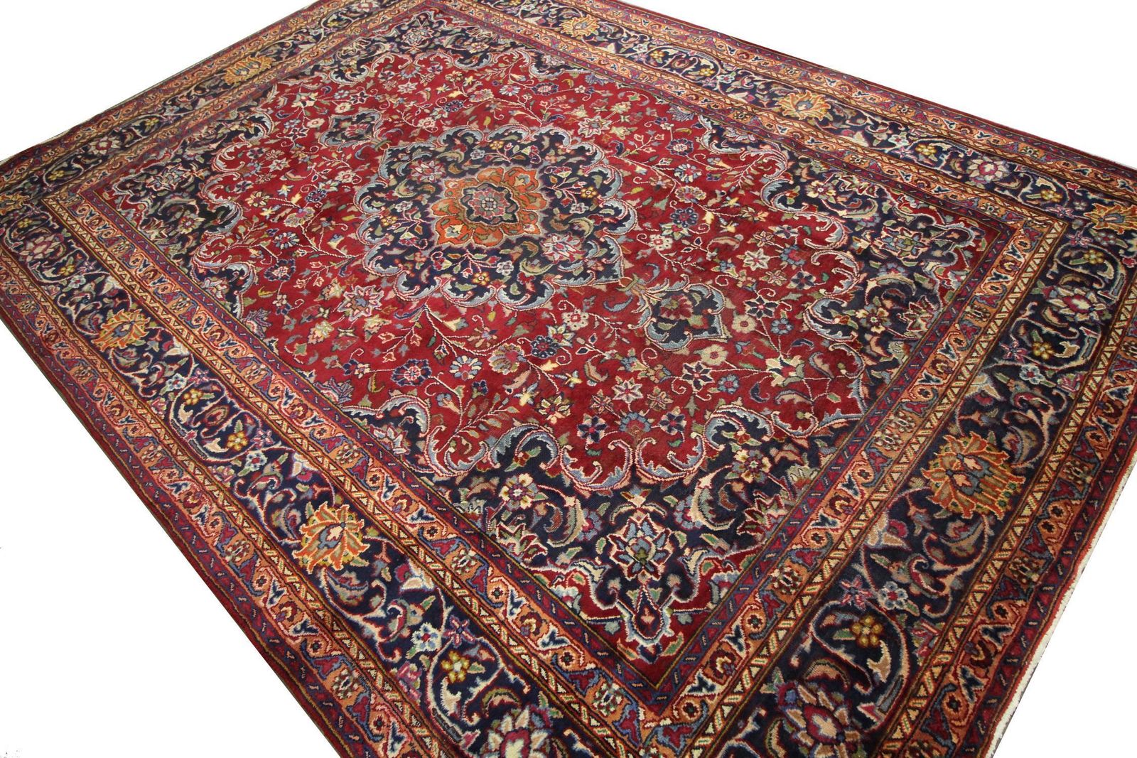photo buy Vintage Rug Red Wool Carpet, Large Handwoven Oriental Area Rug