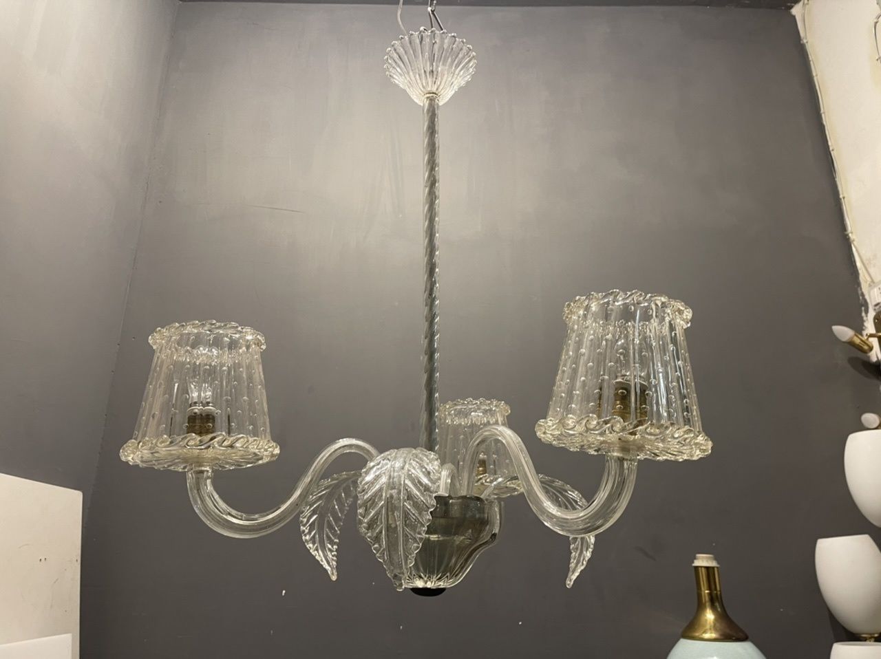 1100.0 Venetian Murano Glass Chandelier 1940’s photo