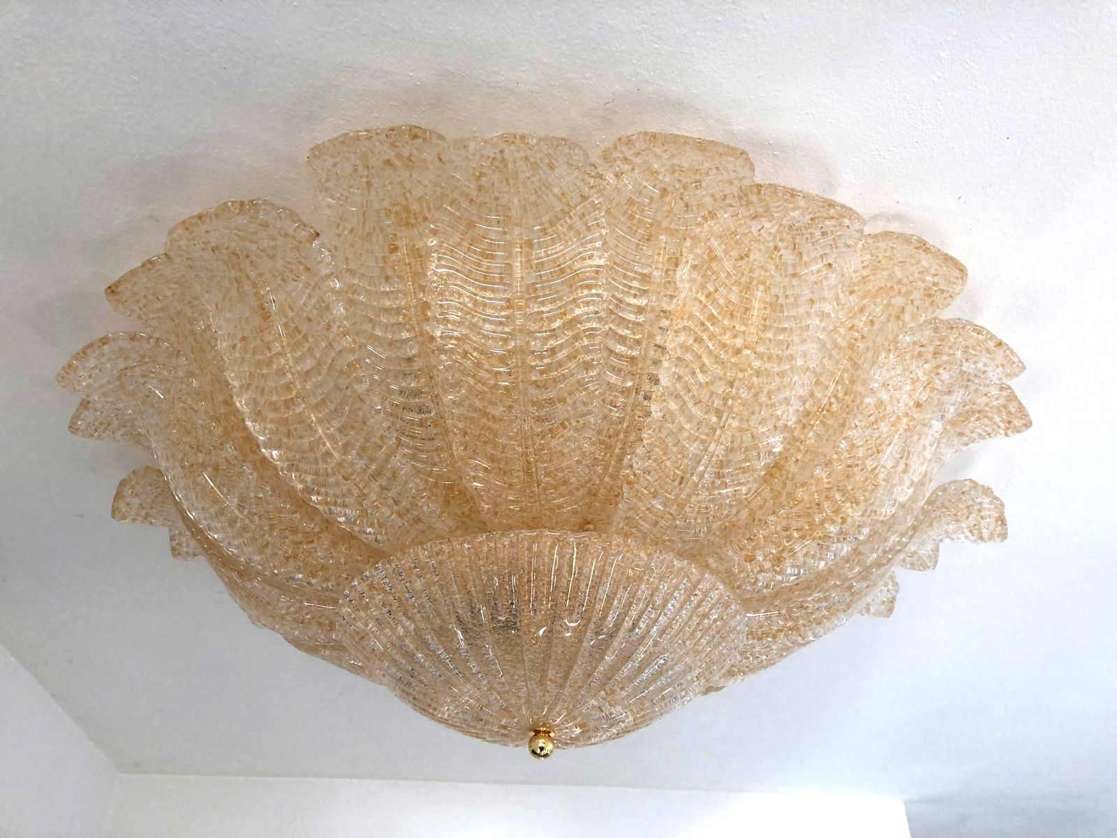 Impressive Murano Glass Sputnik Chandelier Flush Mount Like Mazzega Zuccheri Venini Barovier Style photo Lighting