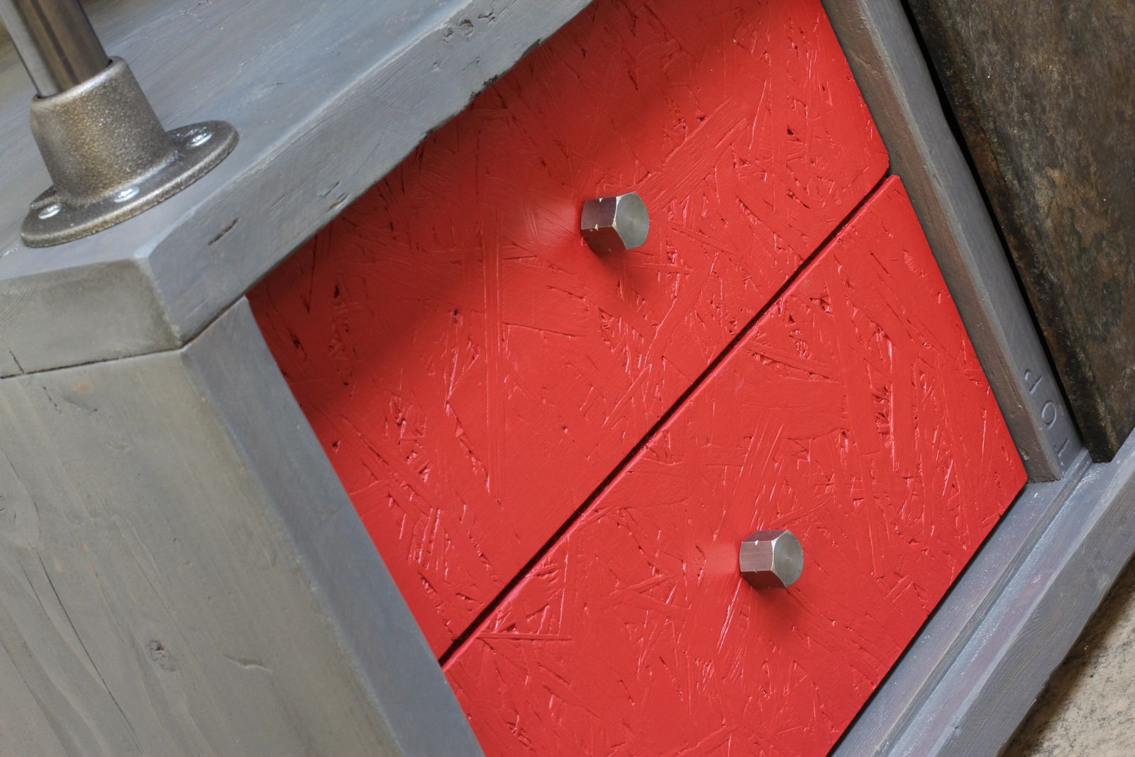 Lanz Reclaimed Wooden And Galvanised Pipe Freestanding Wardrobe With Painted Osb Drawers And Storage  photo vinterior