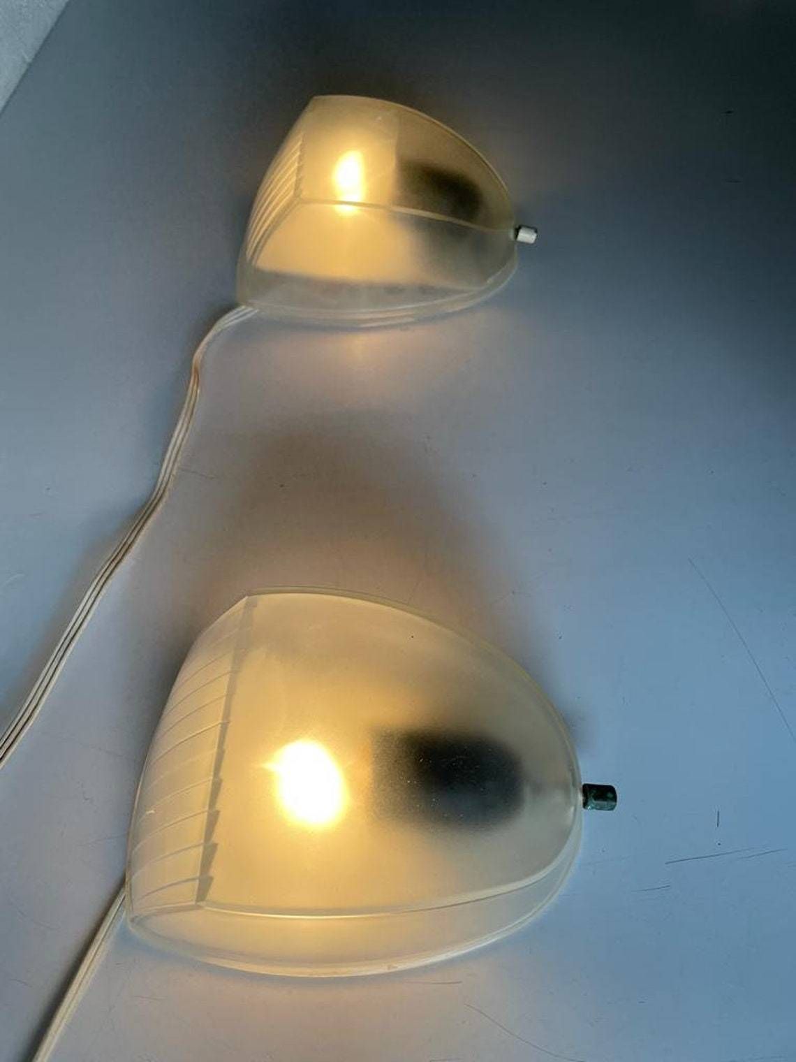 Transparent Glass Pair Of Sconces By Artemide, 1970s, Italy photo vinterior