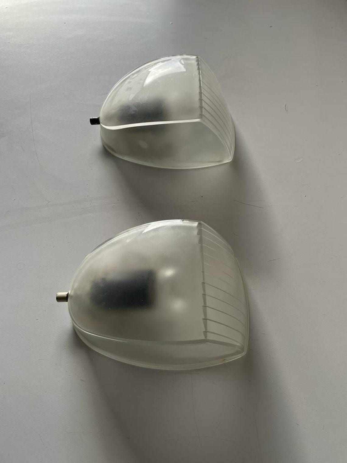 Transparent Glass Pair Of Sconces By Artemide, 1970s, Italy photo buy