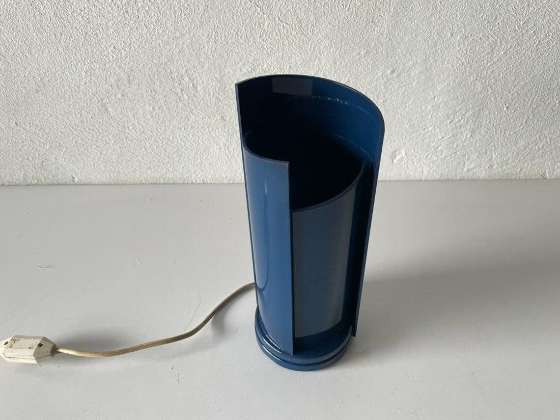 Rare Italian Mid Century Modern Dark Blue Swivel Table Lamp 1960s Italy photo buy