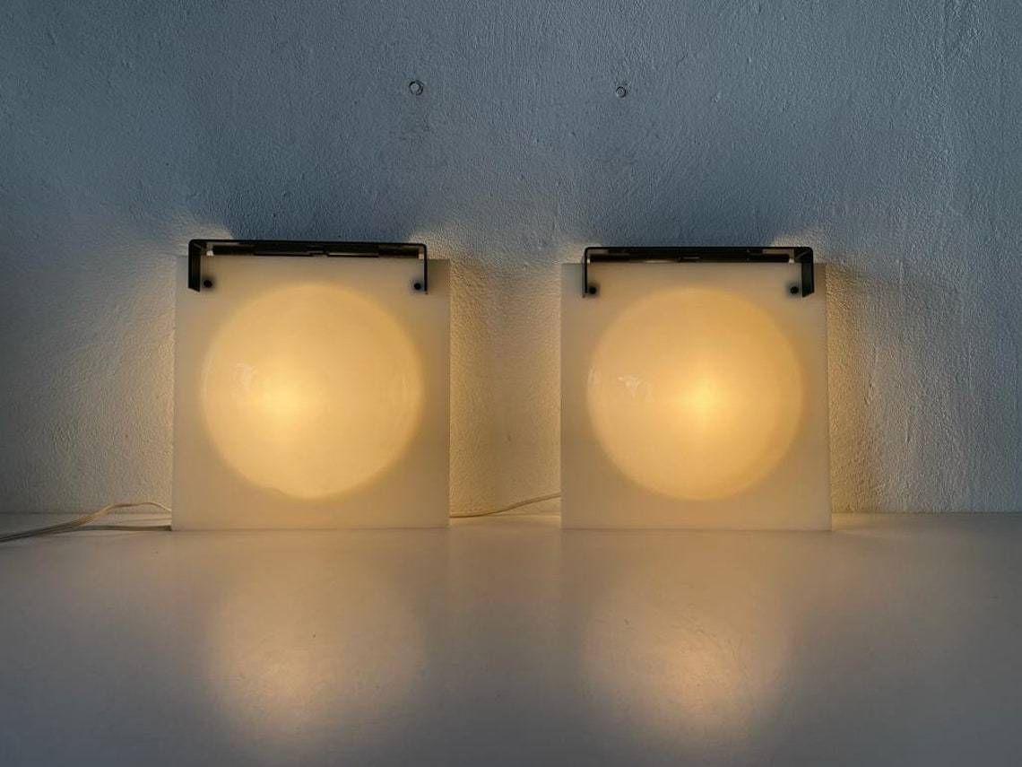 Italian Plexiglass Excellent Bubble Design Pair Of Wall Lamps 1960s Italy photo furniture