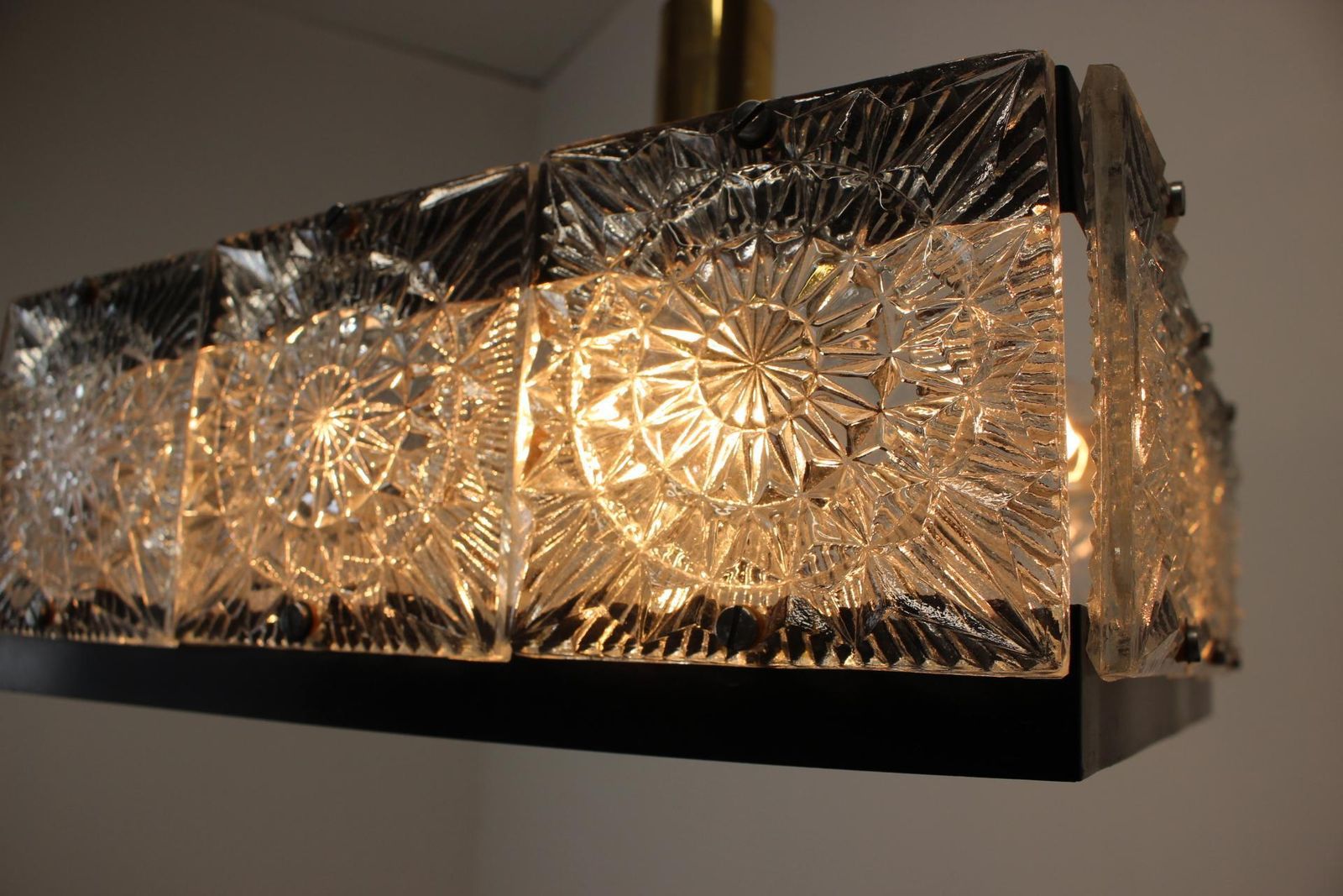 998.0 Rare Art Glass Chandelier/ Kamenicky Senov, 1970's photo