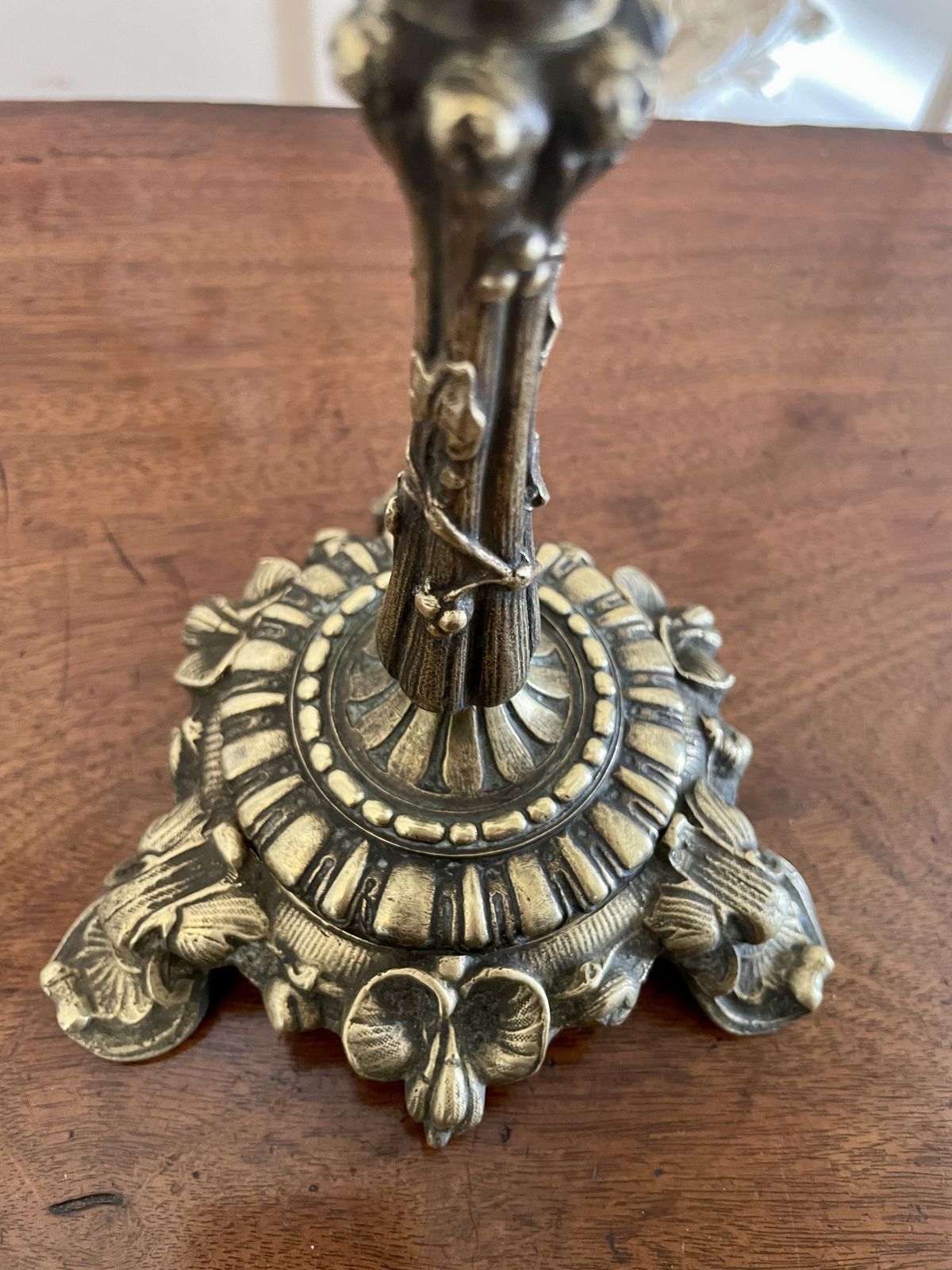 Pair Of Antique 19th Century Quality Ornate Brass Candlesticks photo vintage