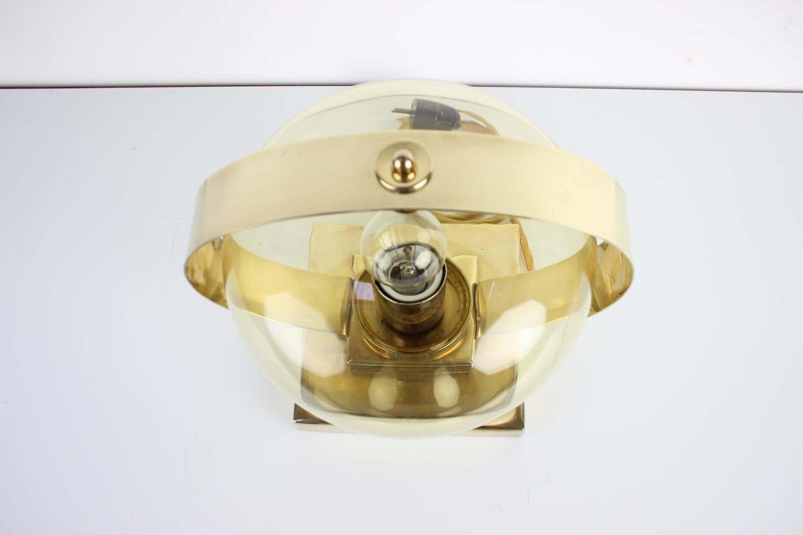 Preciosa Gold Wall Lamp Or Table Lamp / Kamenický šenov, 1970s photo Lighting