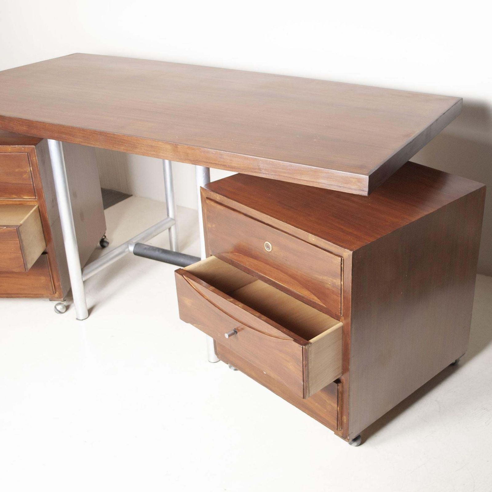 photo furniture Italian Mid Century Walnut Desk From The Sixties