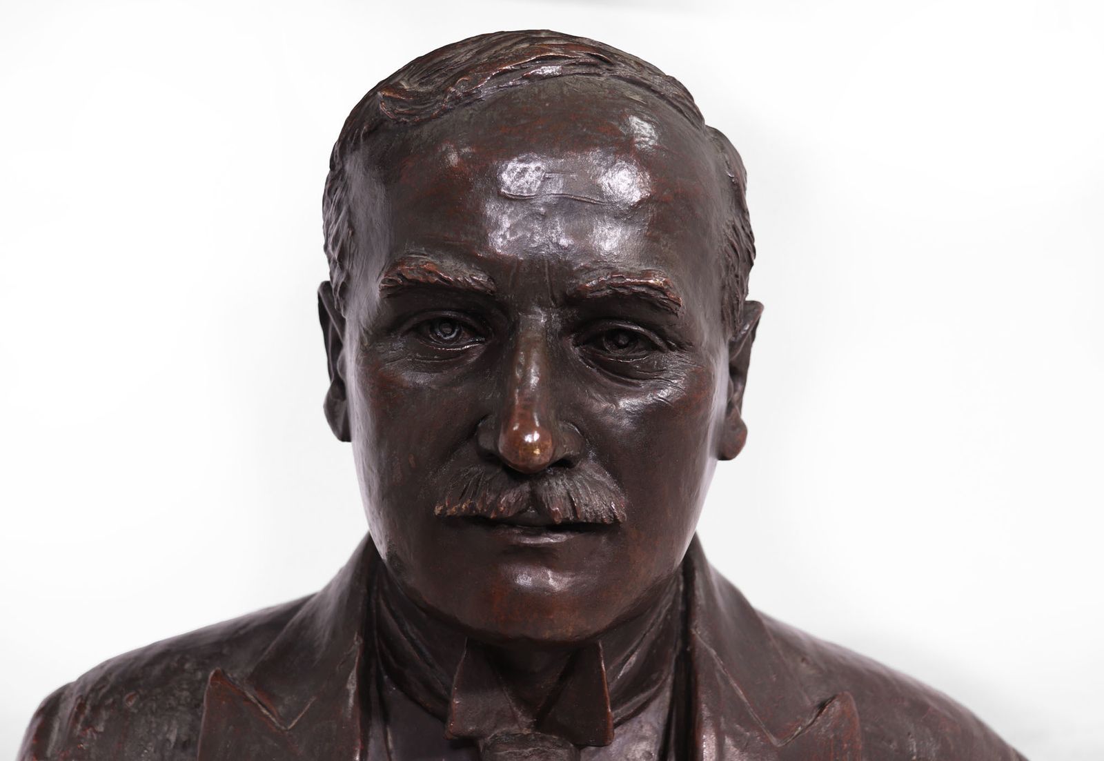 Antique French Bronze Bust Of G,Gars Born 1878 photo vintage