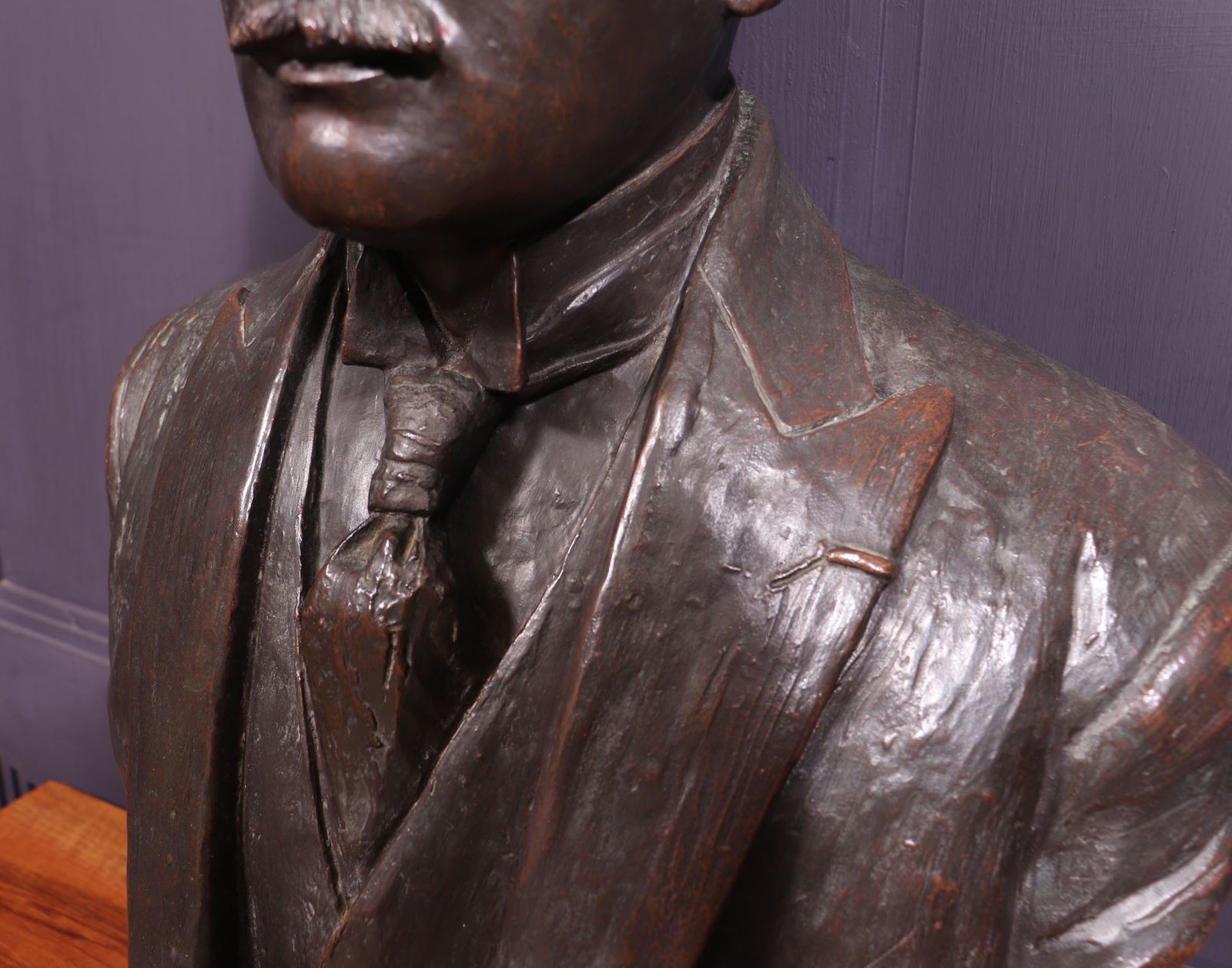 1250.0 Antique French Bronze Bust Of G,Gars Born 1878 photo