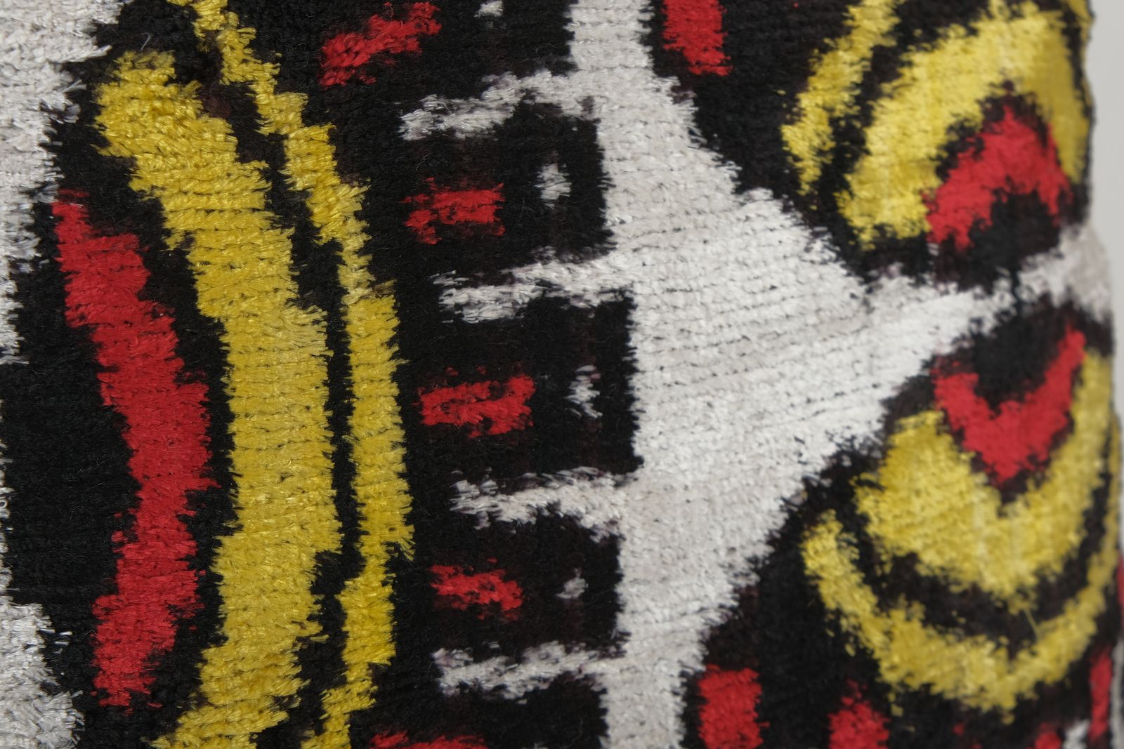 Silk Ikat Velvet Pillow, Silk Square Designer Cushion Cover, Boho Chic Pillow 21'' X 22'' photo Textiles