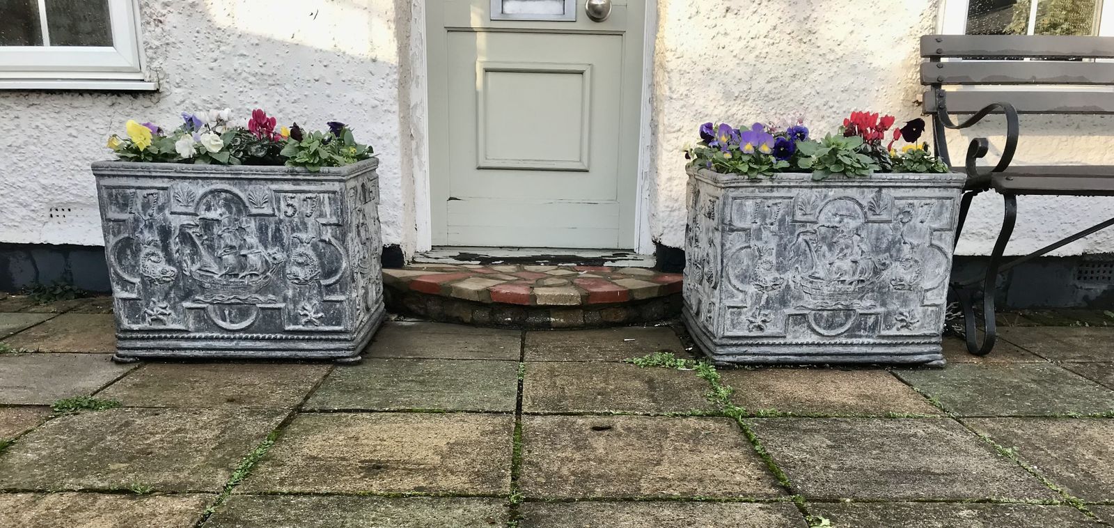 George 11 Rare Antique Lead Planters