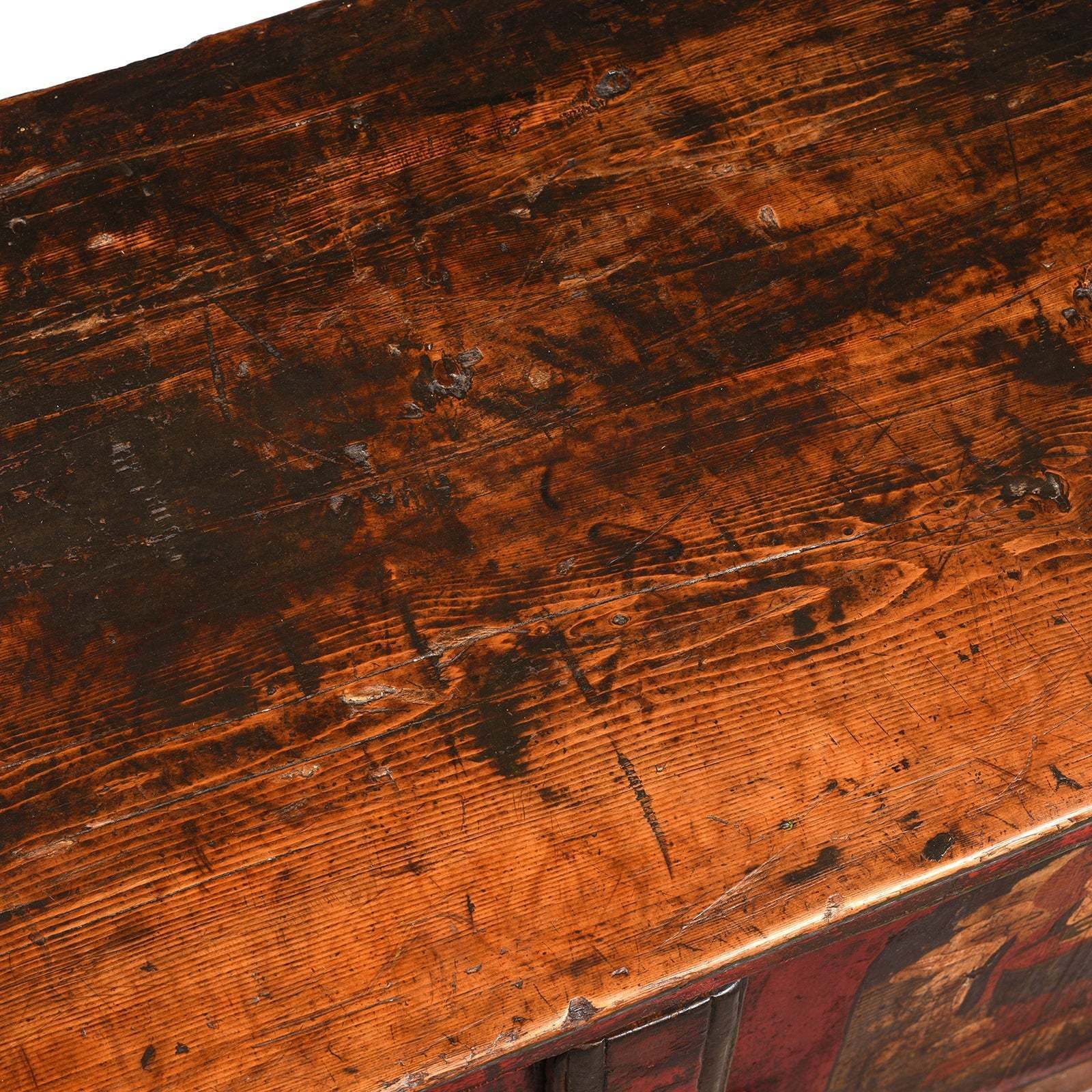 Painted Tibetan Pegam Side Cabinet  18thc photo vintage