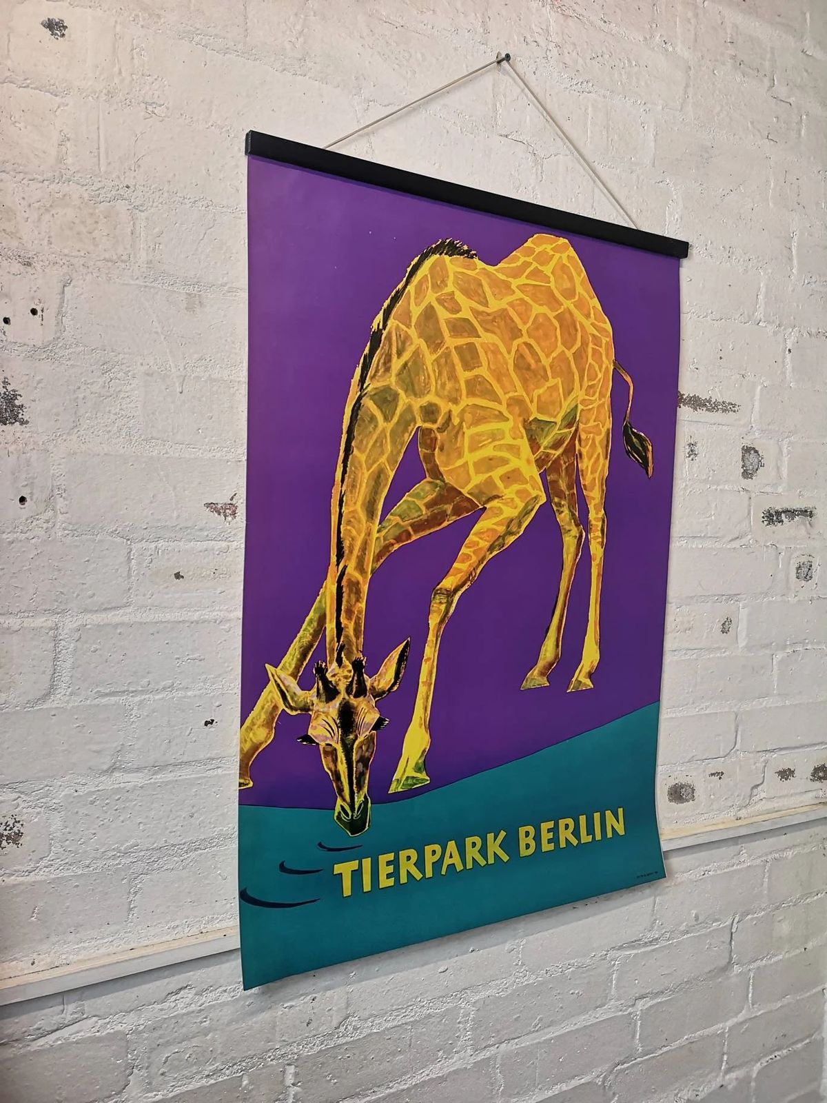 Vintage 1970s Tierpark Berlin Original Zoo Poster Advertising Of A Giraffe photo 185.0