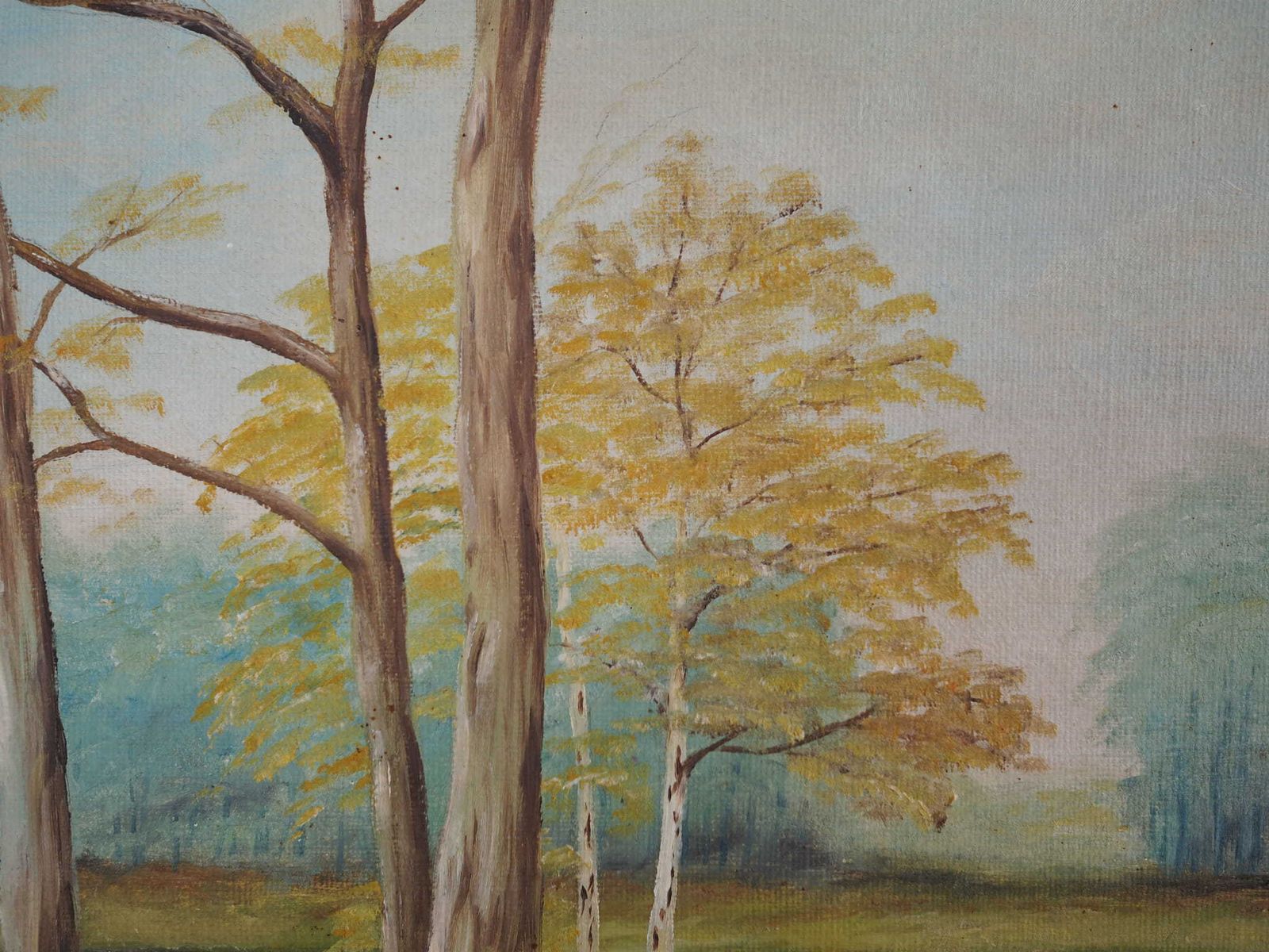 Schilderij „Two Birch By The Pond", Scandinavisch Design, Jaren 1970 photo vinterior