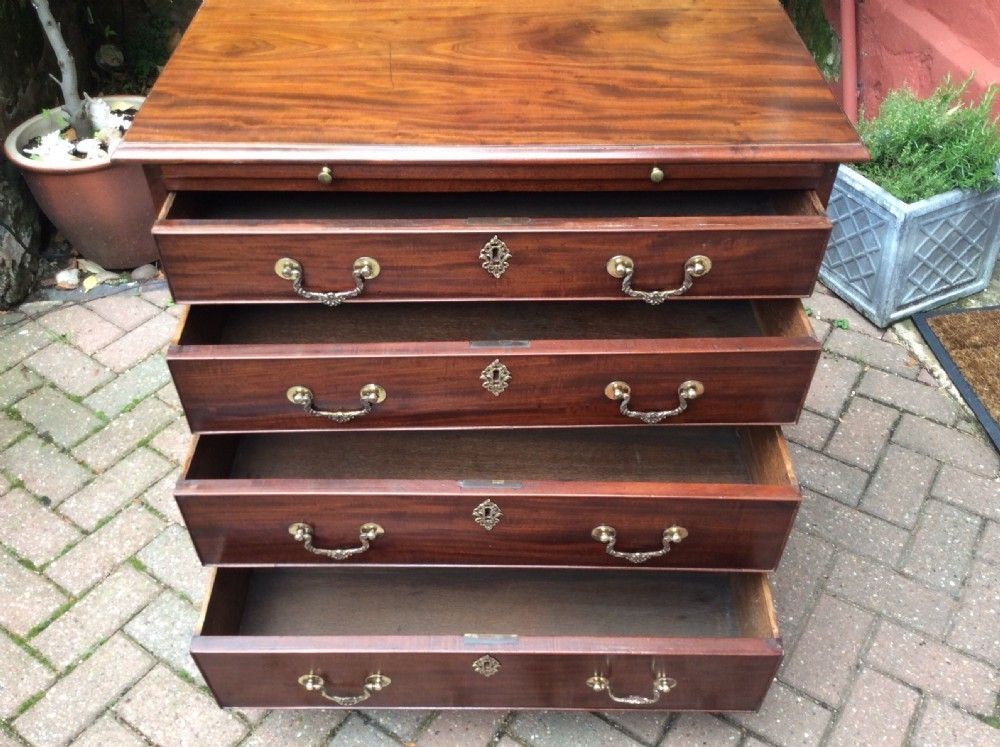 Superb, Small, Georgian, Mahogany, Chest Of Drawers With Brushing Slide photo Furniture