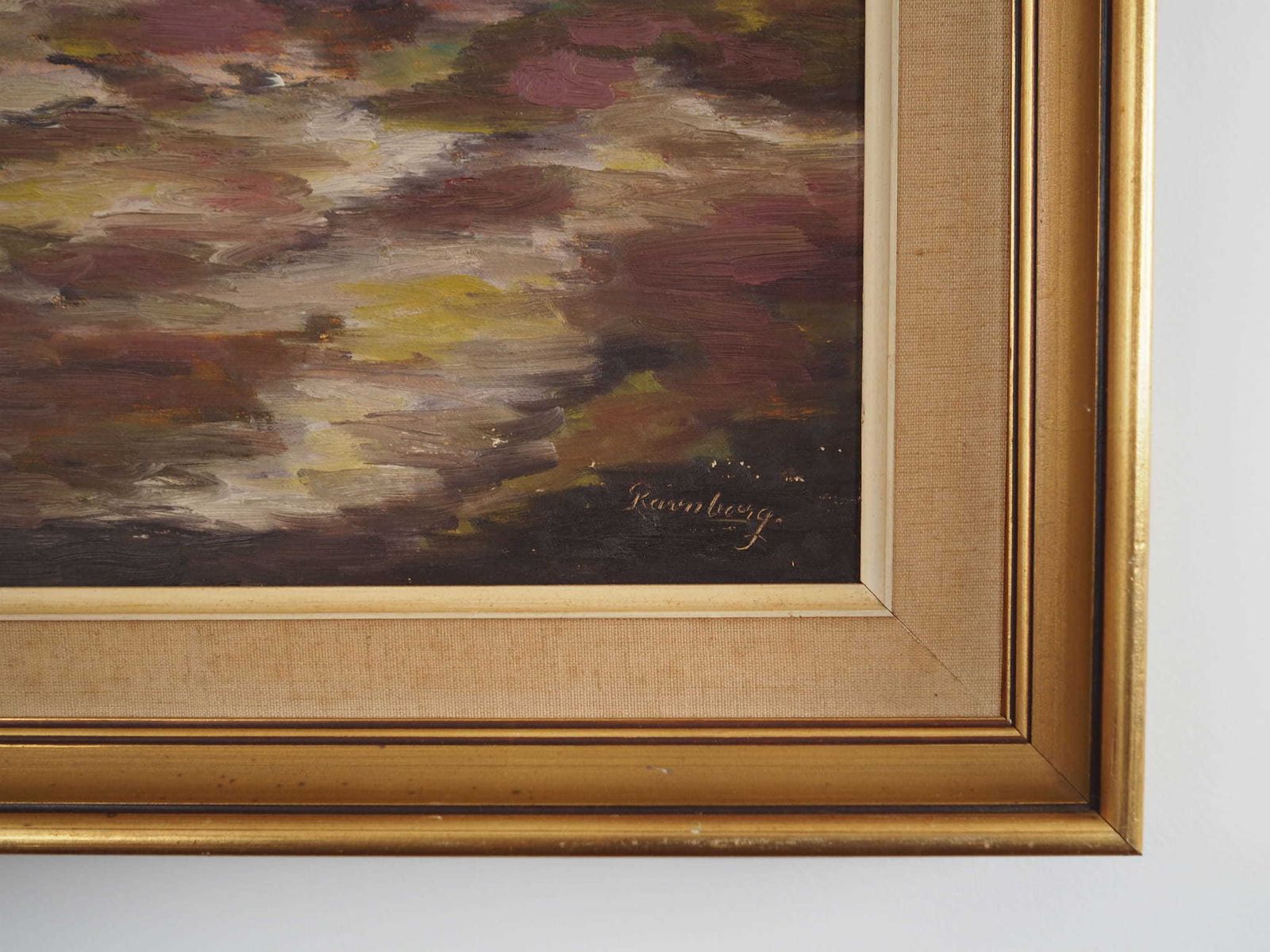 Schilderij „The Village In The Clouds", Scandinavian Design, Jaren 1970 photo vintage