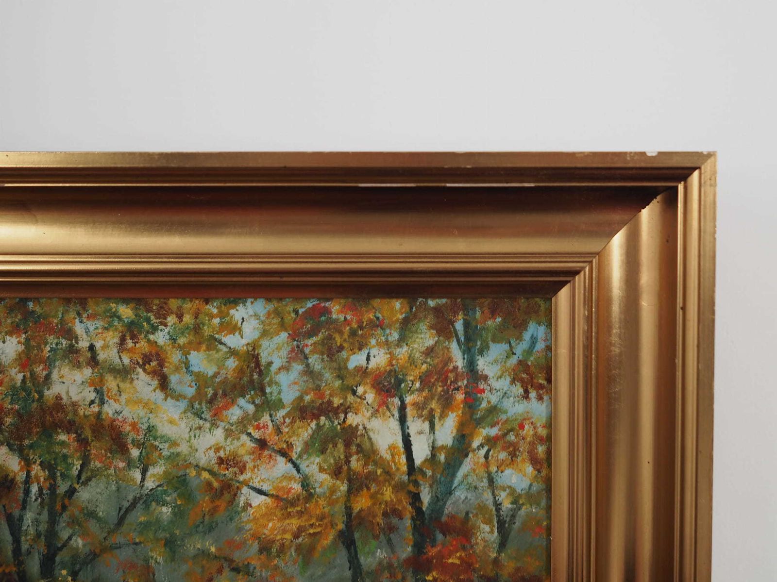 Painting „The Forest Mill”, Scandinavian Design, 1970s, By C. May photo vintage