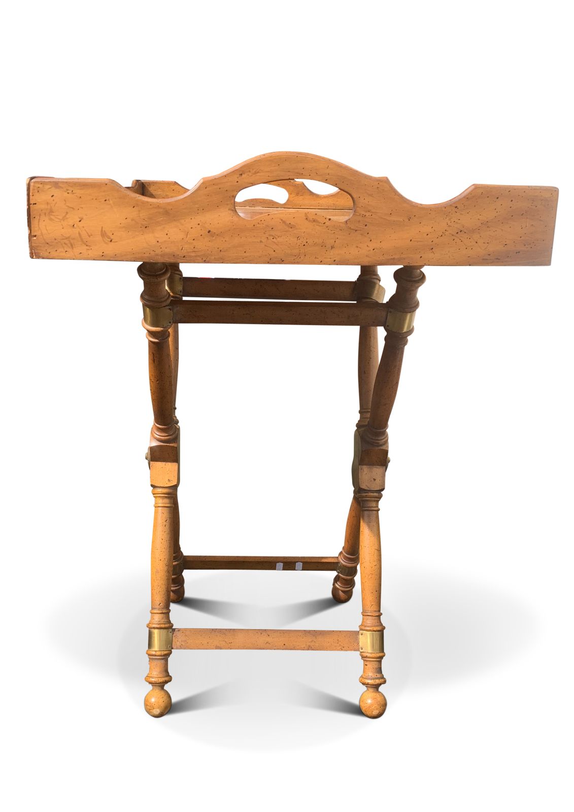 Butler's Tray With Stand A Faux Bamboo & Brass X Frame Stand By Cambrg Mid Century Modern Ol photo vintage