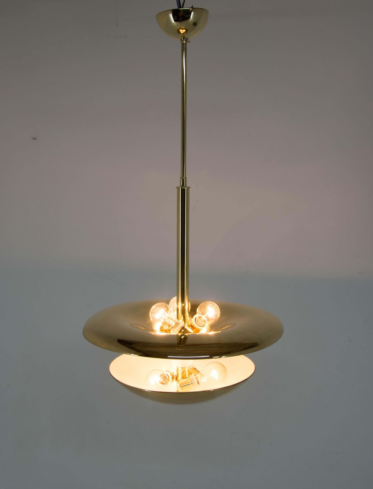 Rare Brass Bauhaus Chandelier By Franta Anyz 1920s Restored photo Lighting