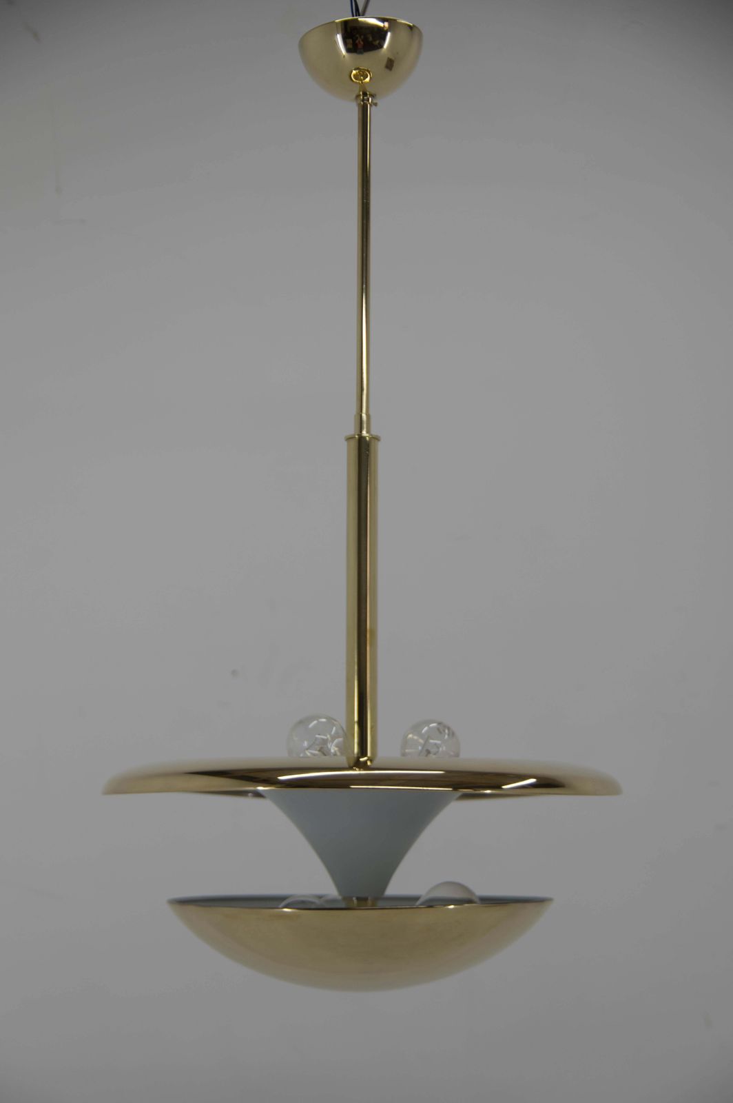 Rare Brass Bauhaus Chandelier By Franta Anyz 1920s Restored photo vinterior