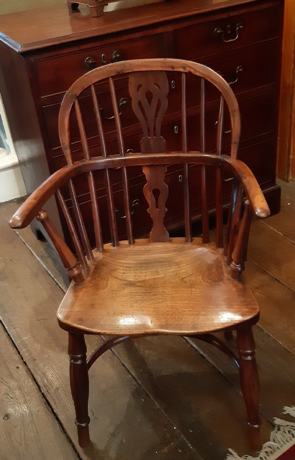 Yew Wood Child's Chair, 1800s, Antique