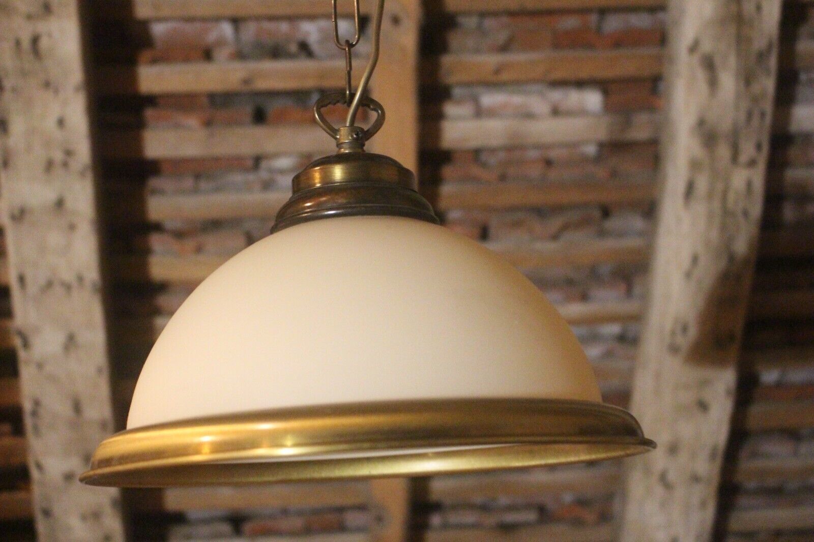 Italian Vtg Metal And Glass Ceiling Light Chandelier Pendant Lamp photo Lighting