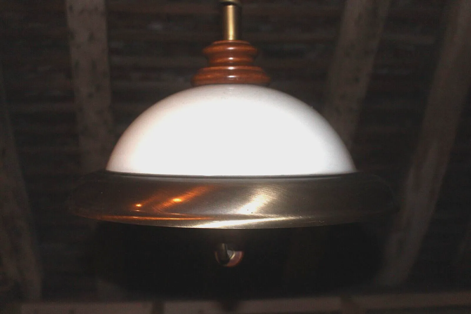Italian Vtg Metal And Glass Ceiling Light Chandelier Pendant Lamp photo furniture