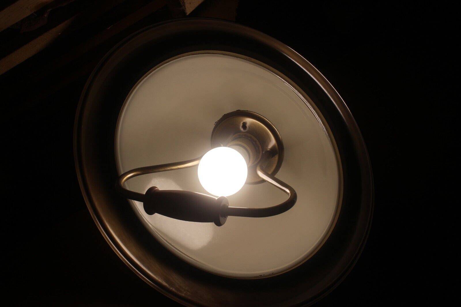 Italian Vtg Metal And Glass Ceiling Light Chandelier Pendant Lamp photo vintage