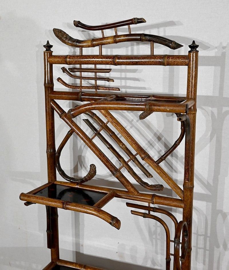 Furniture Small Bamboo Shelf And Pair Of Wall Consoles With Asian Decor – 1920 photo