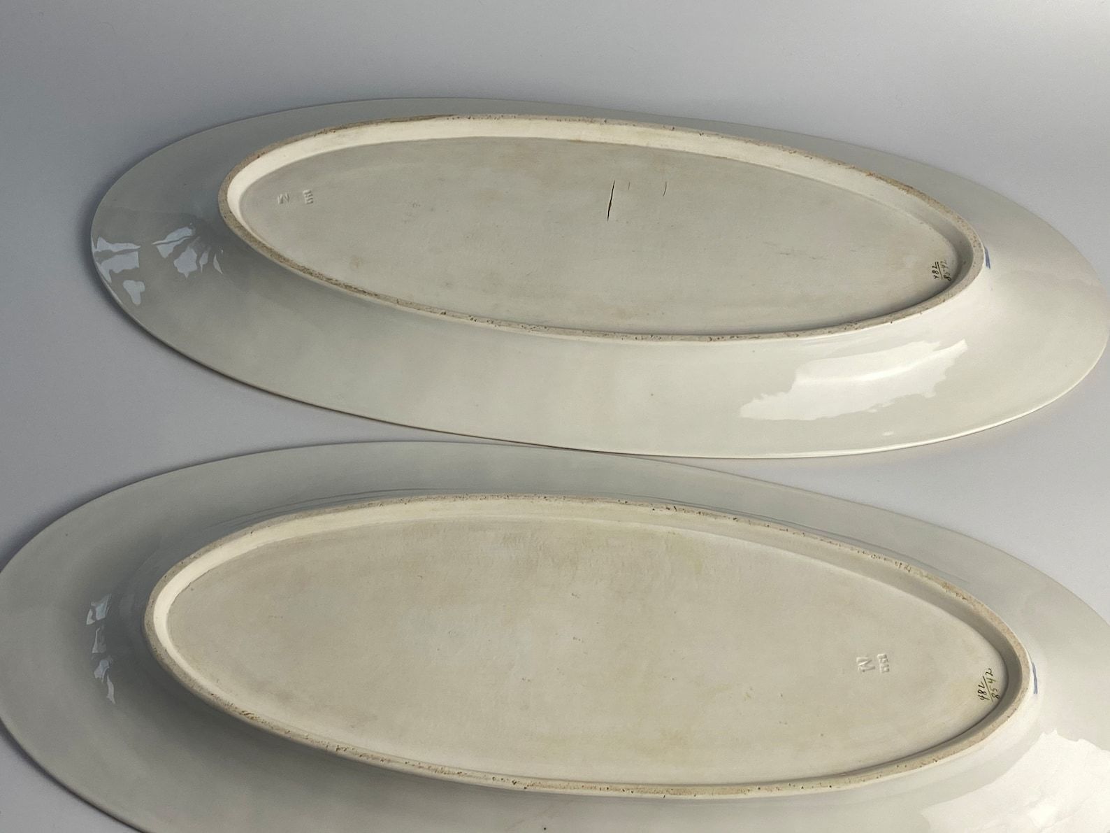 Pair Of Royal Copenhagen Extra Large Serving Seafood Fish Platters Scandinavian Porcelain From The Beginning Of The 20th Century photo vintage