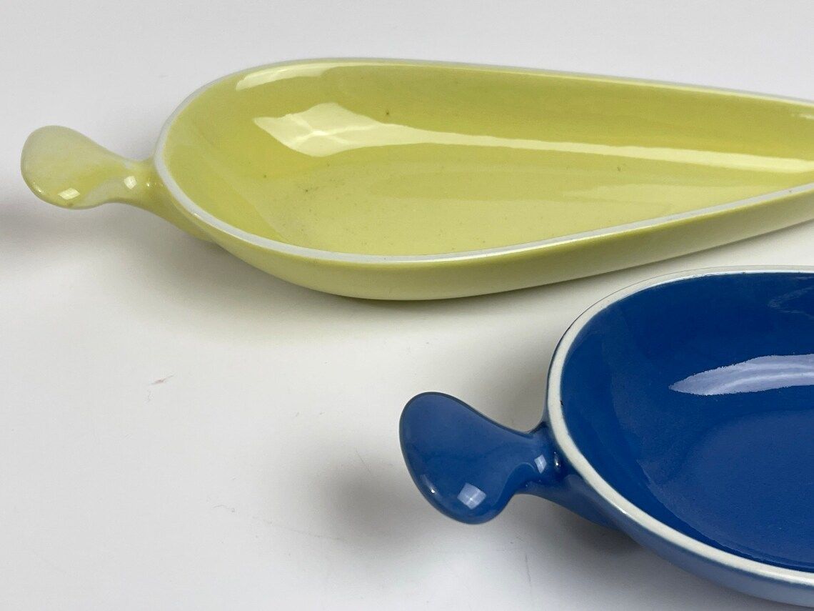 Pair Of Serving Trays “Gefyr” By Stig Lindberg For Porcelain Factory Gustavsberg In The 1950s   Scandinavian Mid Century Modern photo 157.0
