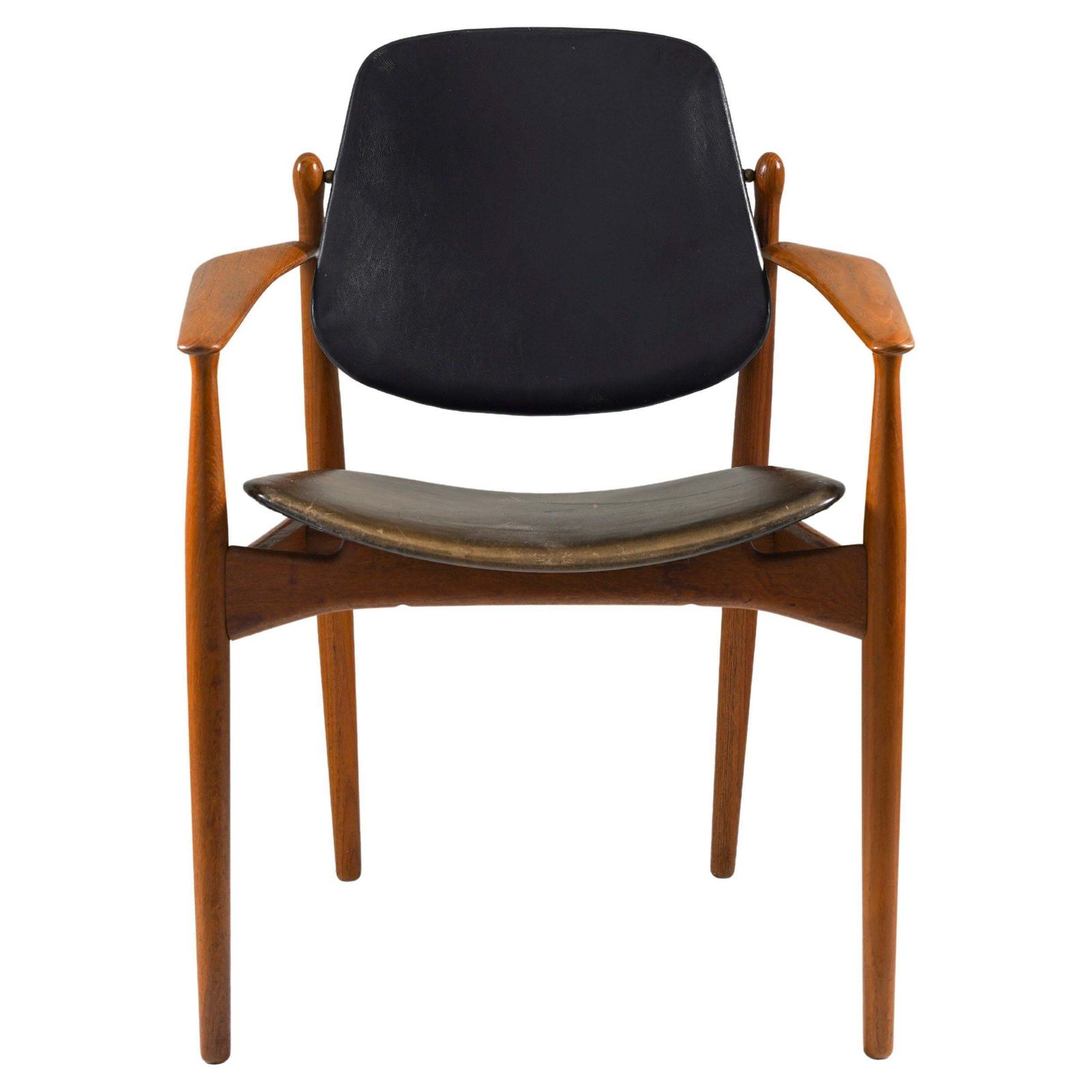 Danish Teak And Leather Chair By Arne Vodder For France & Daverkosen