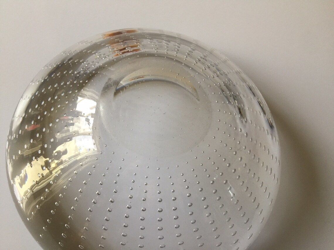 photo for sale Swedish Art Glass Bowl With Bubbles By Artist Vicke Lindstrand For Kosta In Sweden In The 1950s