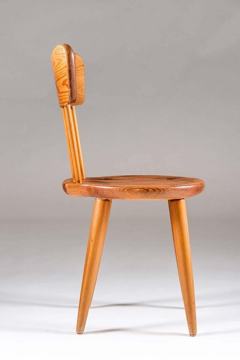 Set Of Four Swedish Chairs In Pine By Torsten Claeson, 1930s photo for sale