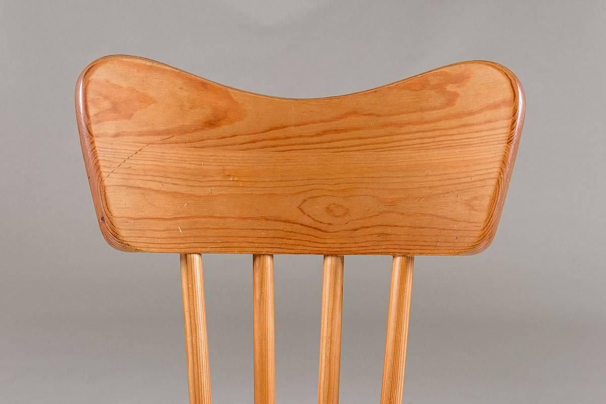 Set Of Four Swedish Chairs In Pine By Torsten Claeson, 1930s photo buy