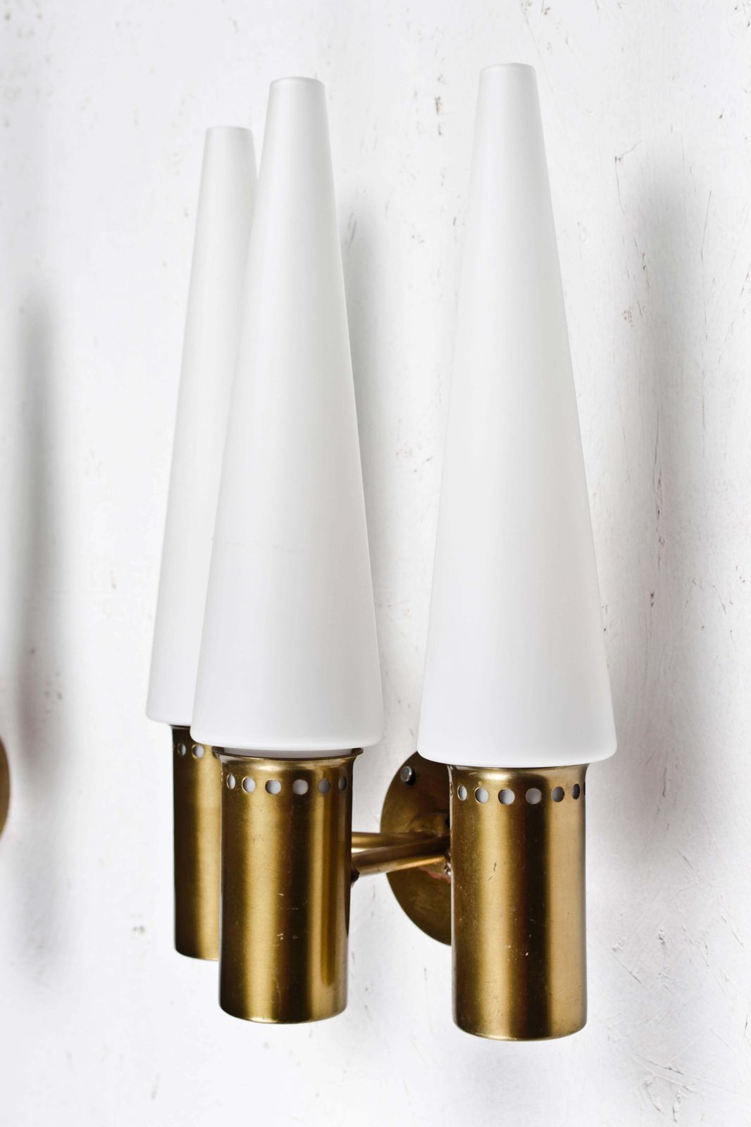 Wall Sconces In Brass And Opaline Glass By Hans Agne Jakobsson photo Lighting