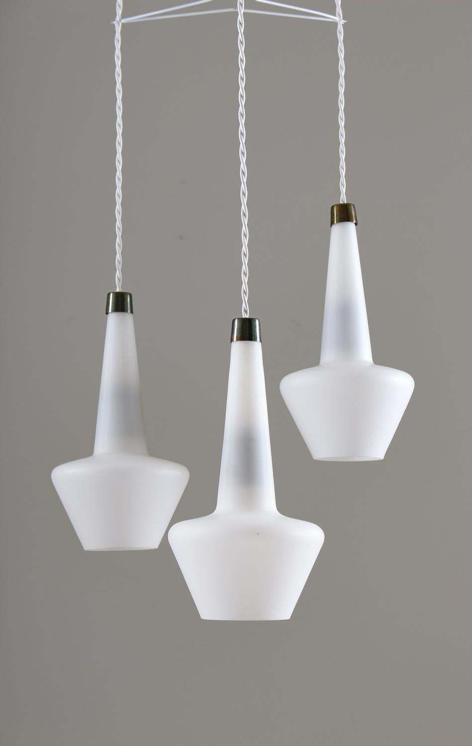 Scandinavian Midcentury Pendant T272 In Opaline Glass By Hans Agne Jakobsson photo for sale