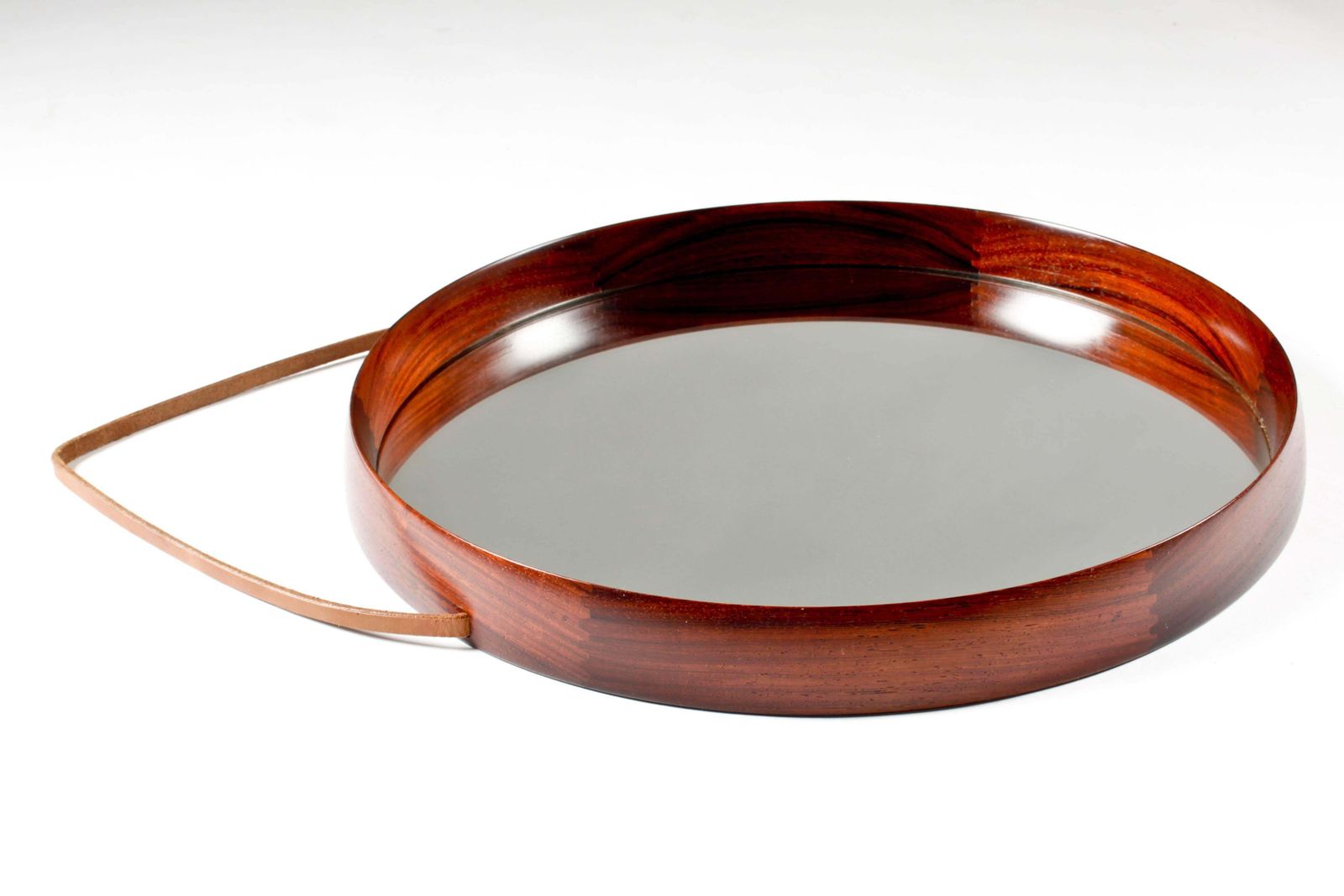 Round Mirror In Rosewood By Uno & Östen Kristiansson For Luxus photo buy