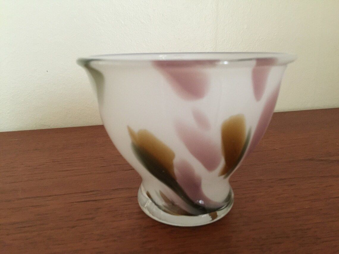 Per Lutken (Per Lütken) For Holmegaard, Najade Bowl, 1976, Space Age Scandinavian Studio Glass, Mid Century Modern photo Home Decor