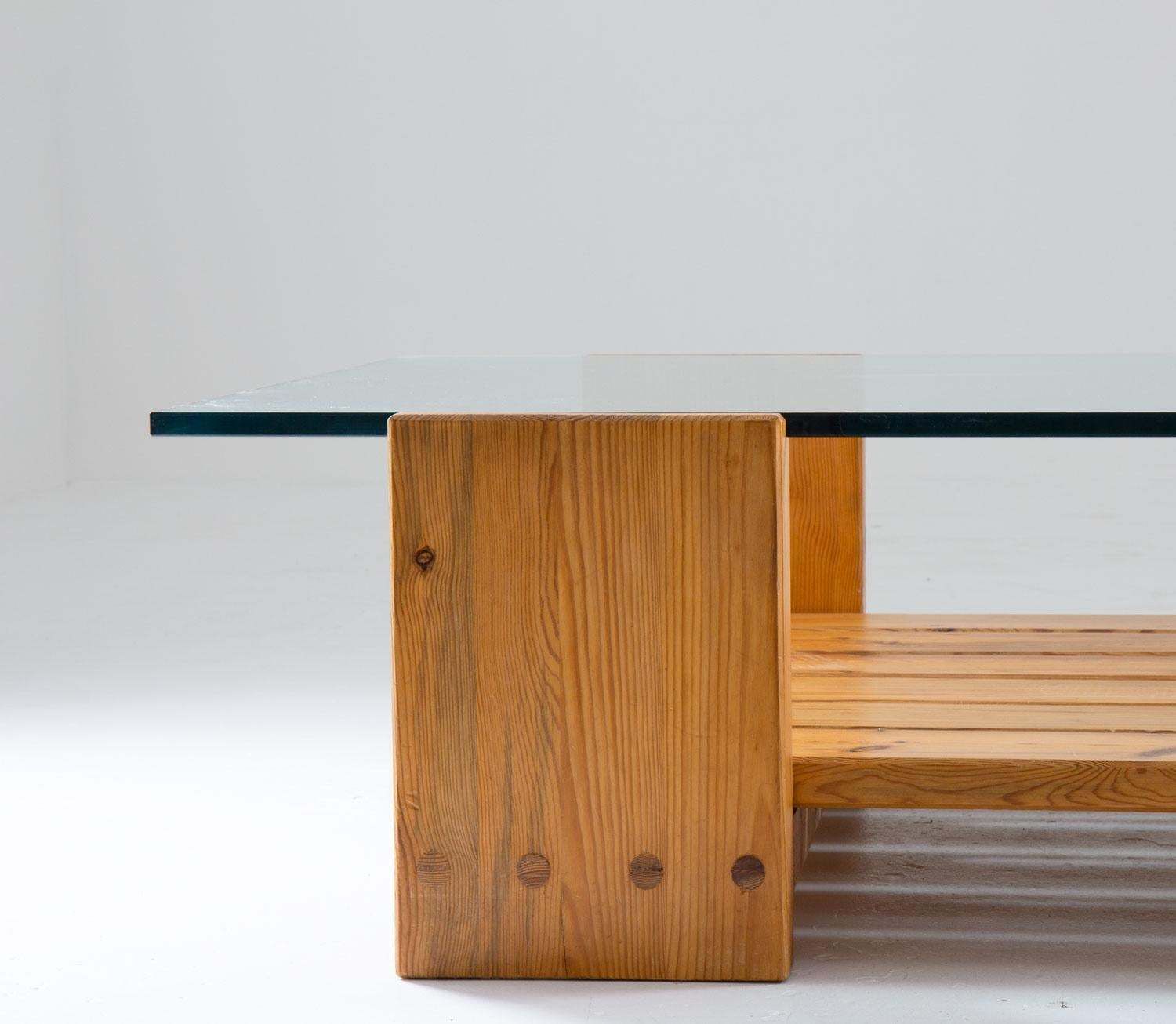 Scandinavian Coffee Table In Pine And Glass By Sven Larsson photo buy