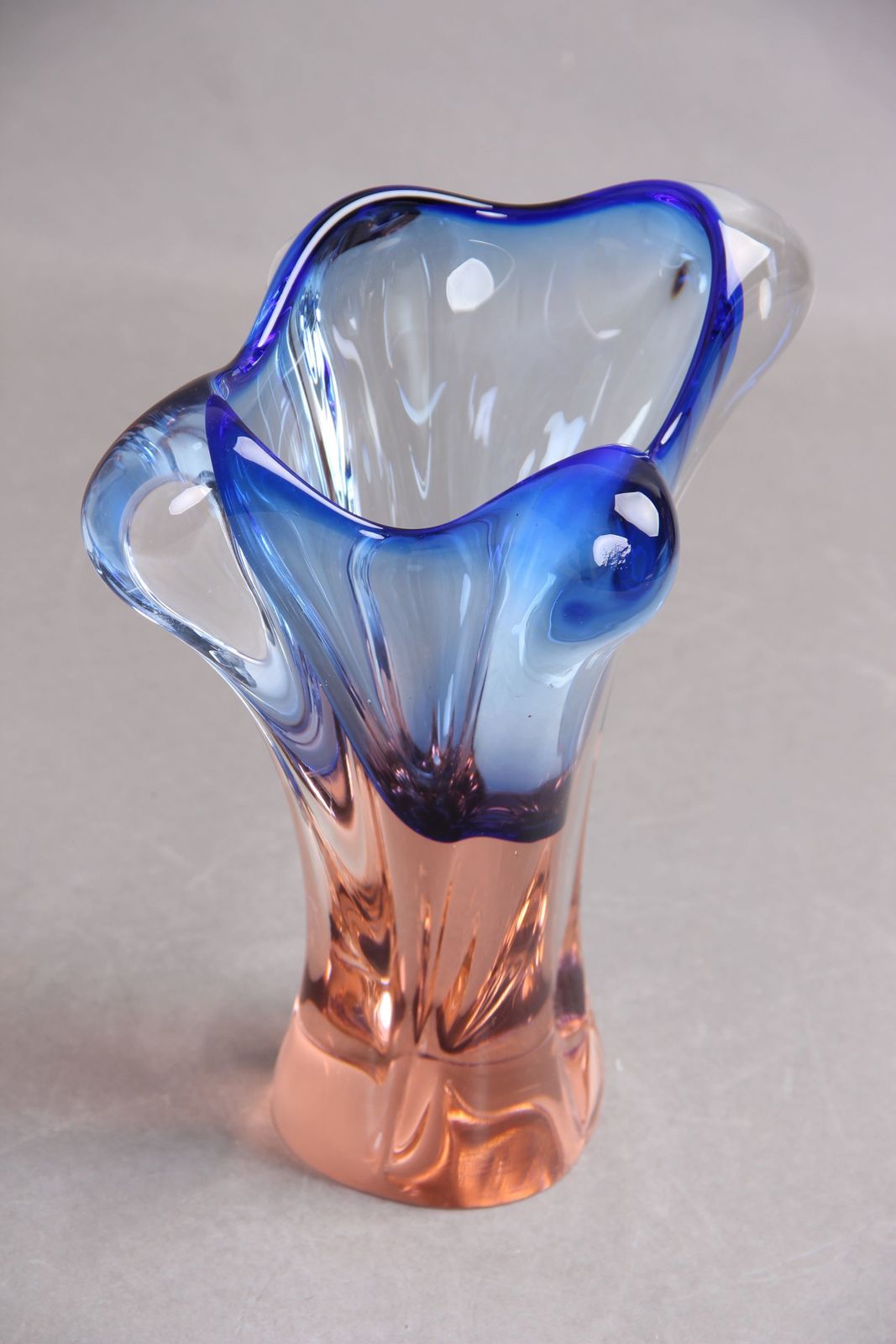 Beautiful Stained Glass Art, Vase, European Glass Art 1960s Josef Hospodka photo for sale