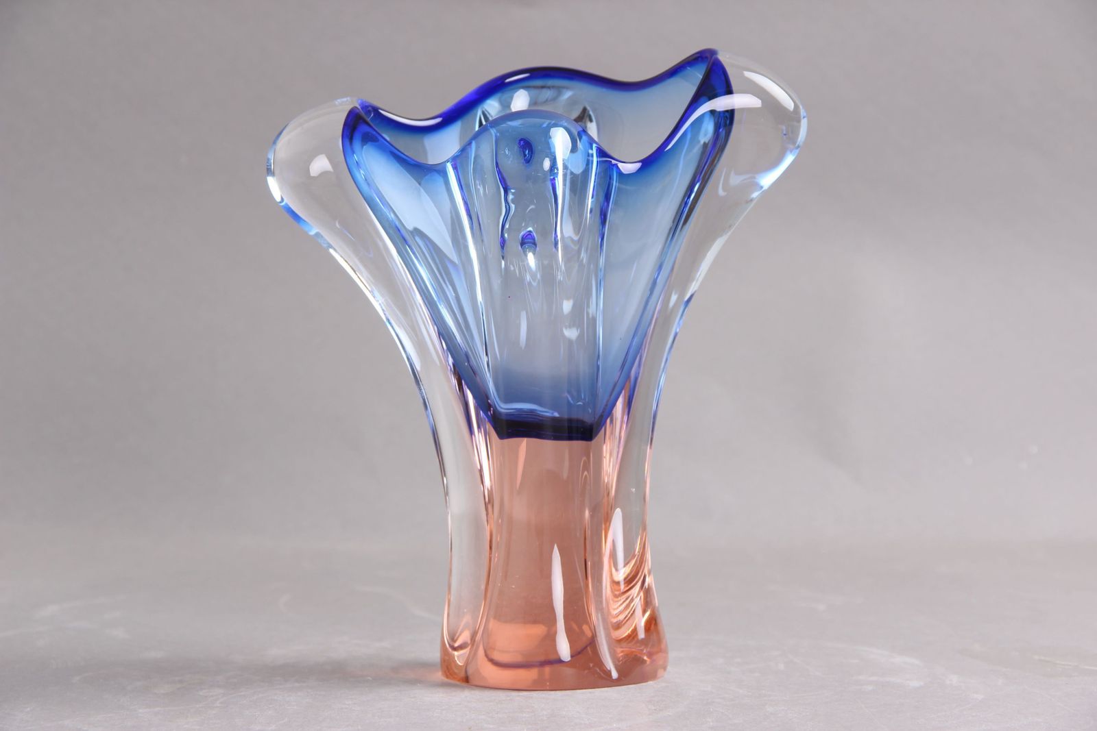 Beautiful Stained Glass Art, Vase, European Glass Art 1960s Josef Hospodka