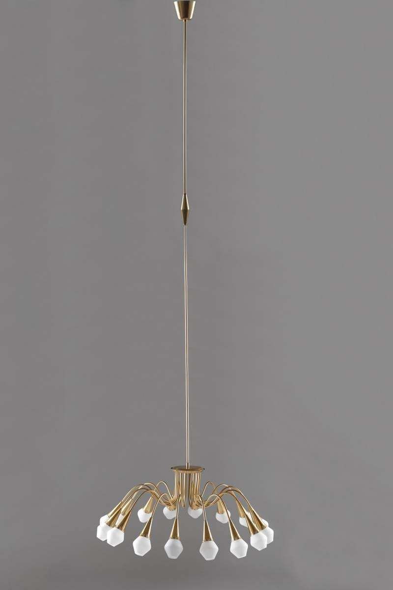 Scandinavian Midcentury Starburst Chandeliers In Brass By Böhlmarks, Sweden photo 5340.0
